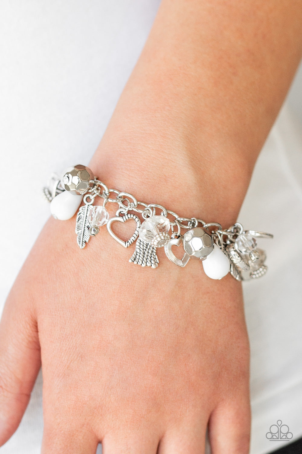 Charmingly Romantic White Bracelet Paparazzi Accessories