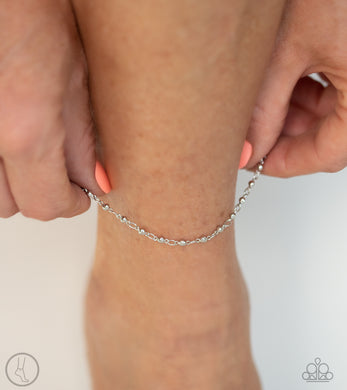 Shore Shimmer Silver Anklet Paparazzi Accessories