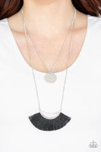 Load image into Gallery viewer, Tassel Temptation Black Fringe Necklace Paparazzi Accessories