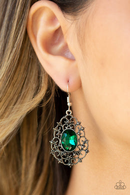 Regal Razzle Green Earrings Paparazzi Accessories
