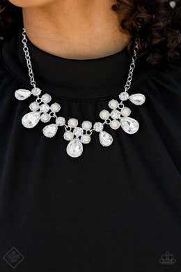Demurely Debutante Rhinestone Pearl Necklace Paparazzi Accessories