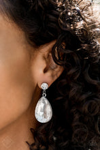 Load image into Gallery viewer, Debutante Dazzle White Earring Paparazzi Accessories