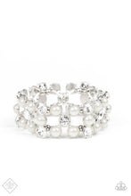 Load image into Gallery viewer, Diamonds and Debutantes Rhinestone Pearl Bracelet Paparazzi Accessories