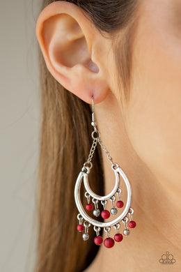 Free-Spirited Spirit - Red Earrings Paparazzi Accessories