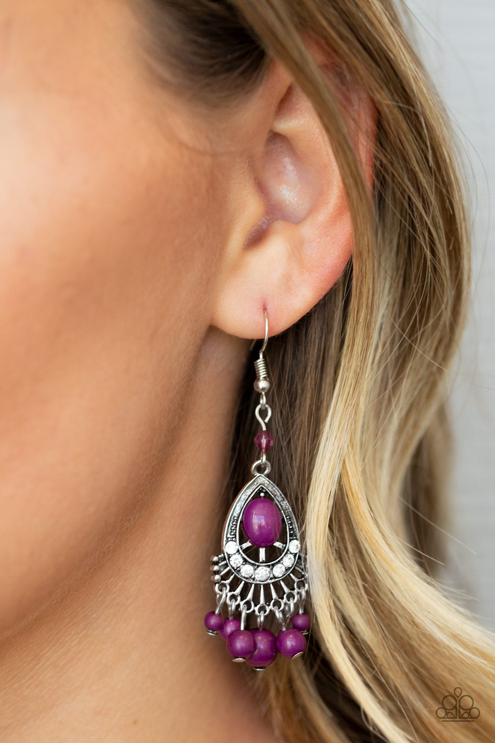 Floating On HEIR - Purple Earrings Paparazzi Accessories