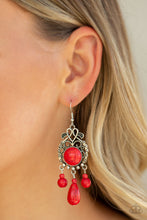 Load image into Gallery viewer, Stone Bliss - Red Stone Earring Paparazzi Accessories