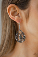 Load image into Gallery viewer, Insta Classic Silver Hematite Rhinestone Earring Paparazzi Accessories