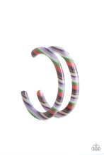 Load image into Gallery viewer, Haute Blooded Multi Acrylic Hoop Earring Paparazzi Accessories