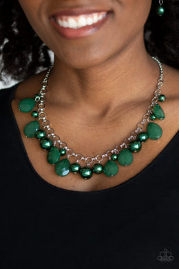Pacific Posh Green Pearl Necklace Paparazzi Accessories