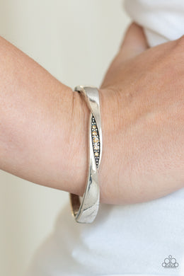 Glittering Grit Brown Hinge Bracelet Paparazzi Accessories