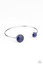 Load image into Gallery viewer, Brilliantly Basic Blue Cat&#39;s Eye Cuff Bracelet Paparazzi Accessories