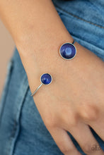 Load image into Gallery viewer, Brilliantly Basic Blue Cat&#39;s Eye Cuff Bracelet Paparazzi Accessories