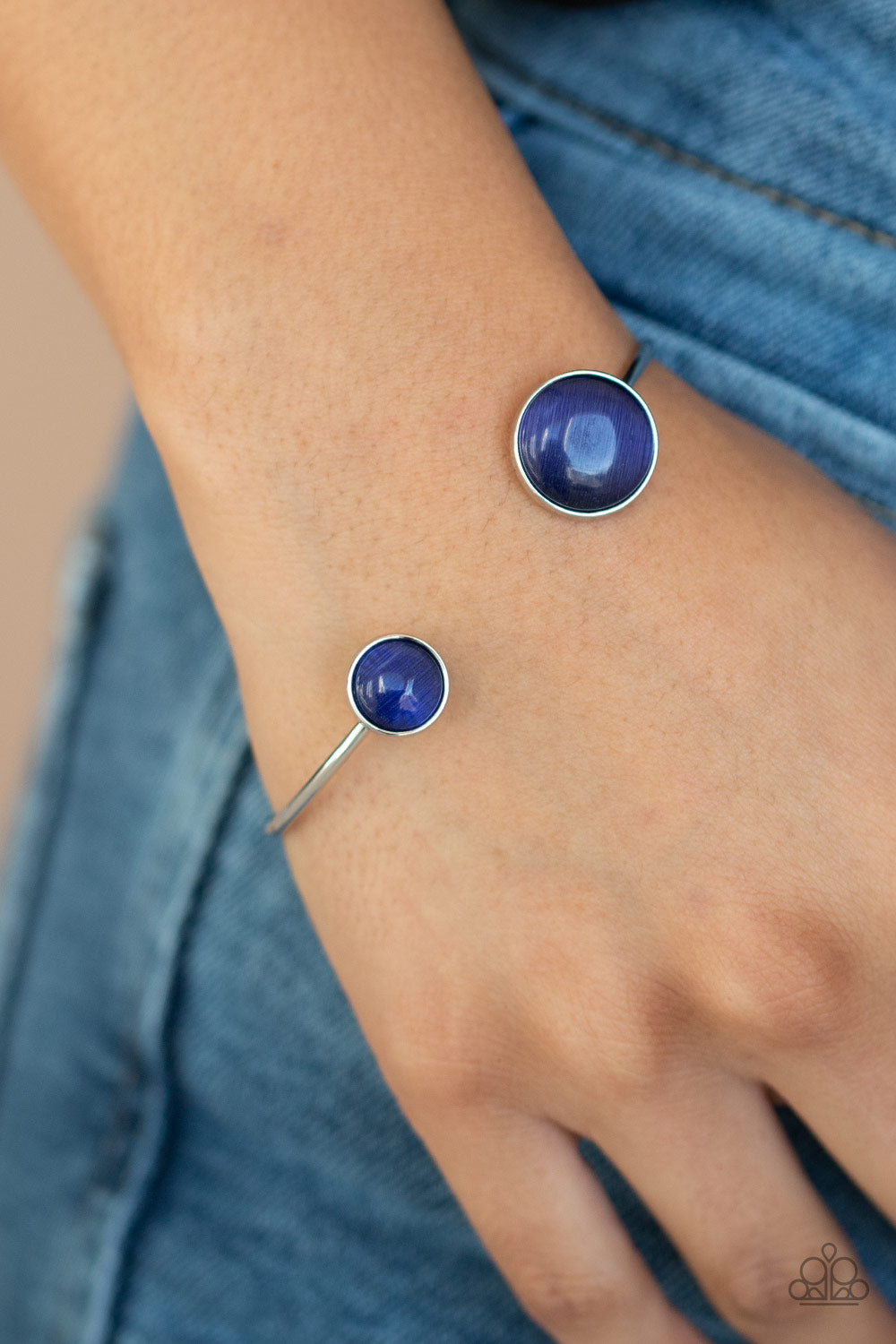 Brilliantly Basic Blue Cat's Eye Cuff Bracelet Paparazzi Accessories