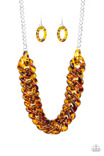 Load image into Gallery viewer, Comin In Haute Brown Acrylic Necklace Paparazzi Accessories
