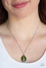 Load image into Gallery viewer, In Glow Spirits Green Cat&#39;s Eye Necklace Paparazzi Accessories