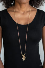 Load image into Gallery viewer, Trendsetting Trinket Gold Necklace Paparazzi Accessories
