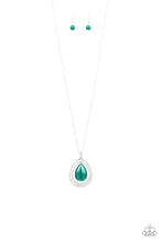 Load image into Gallery viewer, Glow and Tell Green Cat&#39;s Eye Necklace Paparazzi Accessories