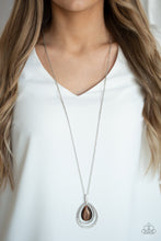 Load image into Gallery viewer, Glow and Tell Brown Cat&#39;s Eye Necklace Paparazzi Accessories