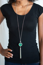 Load image into Gallery viewer, Sparkling Spectacle Green Cat&#39;s Eye Necklace Paparazzi Accessories
