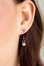Load image into Gallery viewer, Not a Heir Out of Place Black Gunmetal Rhinestone Necklace Paparazzi Accessories