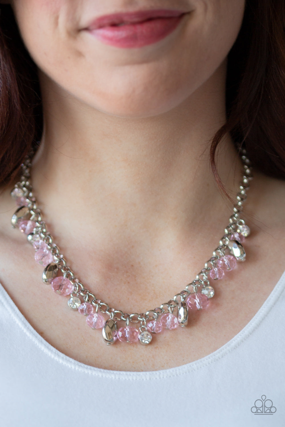 Downstage Dazzle - Pink Necklace Paparazzi Accessories