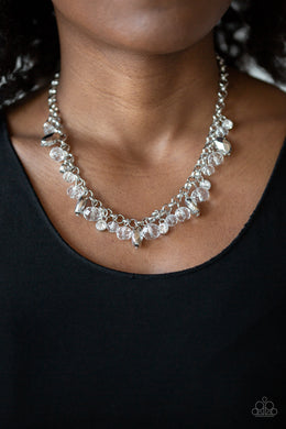 Downstage Dazzle - White Necklace Paparazzi Accessories