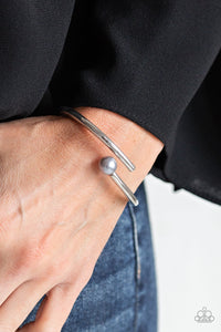 hinge,Pearls,Industrial Impact Silver Hinge Bracelet