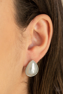 SHEER Enough - White Pearl Post Earring Paparazzi Accessories