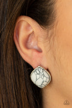 Load image into Gallery viewer, Marble Marvel - White  Stone Earring Paparazzi Accessories