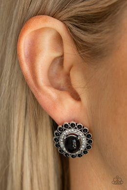 Floral Flamboyance - Black Earrings Paparazzi Accessories