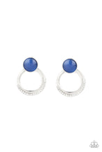 Load image into Gallery viewer, Glow Roll - Blue Cat&#39;s Eye Post Earrings Paparazzi Accessories