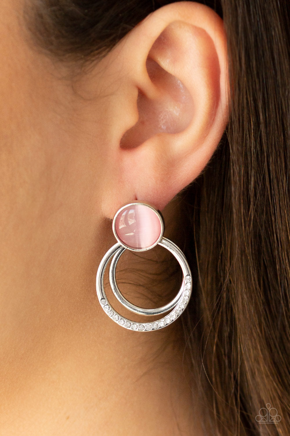 Glow Roll - Pink Earring Paparazzi Accessories