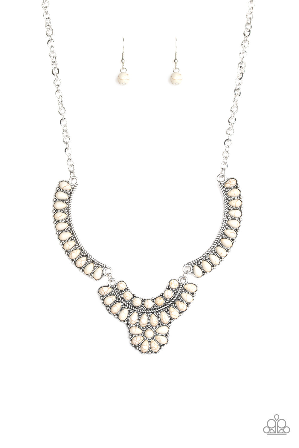 Omega Oasis - White Stone Necklace Paparazzi Accessories