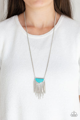 Desert Hustle Blue Necklace Paparazzi Accessories