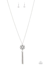Load image into Gallery viewer, Fine Florals - Silver Pearl Rhinestone Necklace Paparazzi Accessories