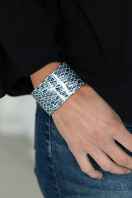 Vogue Revamp Silver Acrylic Cuff Bracelet Paparazzi Accessories