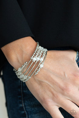 Colorful Charisma White Coil Bracelet Paparazzi Accessories
