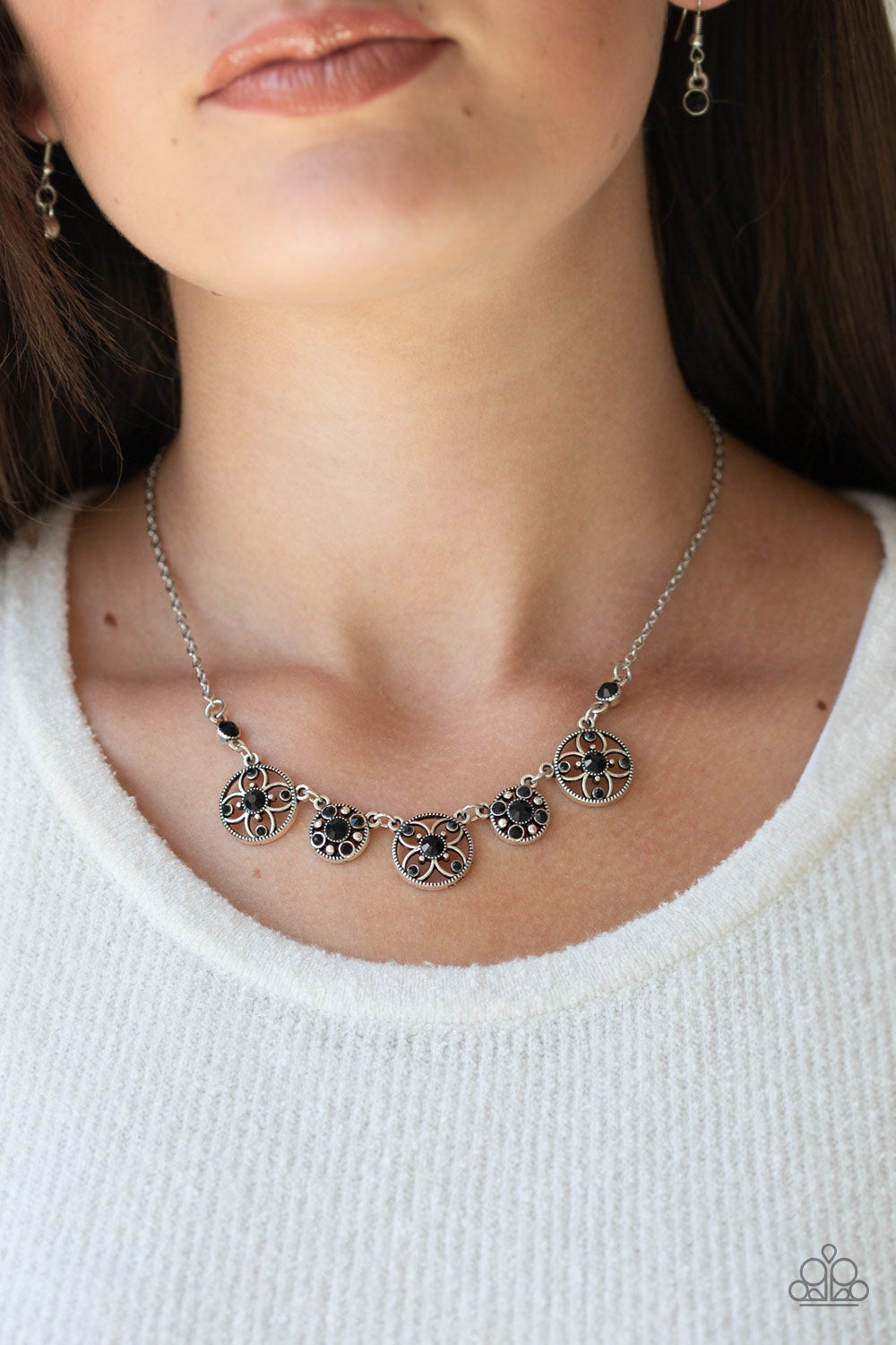 Floral Florescence Black Necklace Paparazzi Accessories