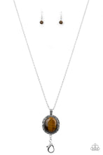 Load image into Gallery viewer, Stone Aura Brown Lanyard Paparazzi Accessories