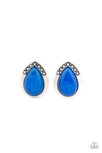 Load image into Gallery viewer, Stone Spectacular Blue Earrings Paparazzi Accessories