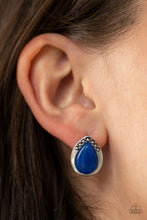 Load image into Gallery viewer, Stone Spectacular Blue Earrings Paparazzi Accessories