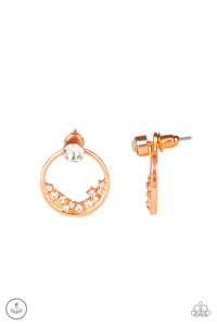 copper,jacket,rhinestones,Rich Blitz Copper Jacket Earrings
