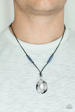 Load image into Gallery viewer, Tidal Talisman Blue Leather Urban Necklace Paparazzi Accessories