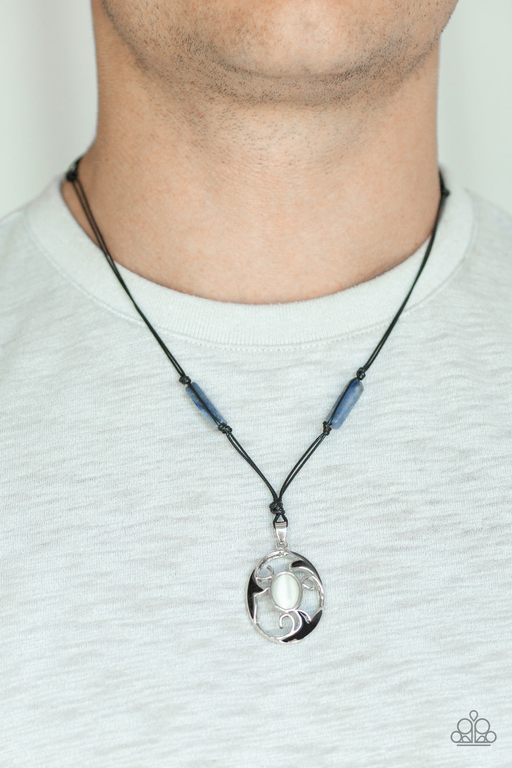 Tidal Talisman Blue Leather Urban Necklace Paparazzi Accessories