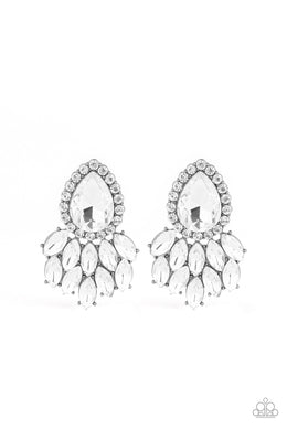 A Breath of Fresh Heir Black Gunmetal Rhinestone Earring Paparazzi Accessories
