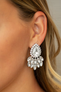 gunmetal,post,rhinestones,A Breath of Fresh Heir Black Gunmetal Rhinestone Earring