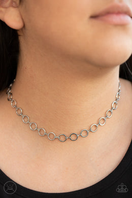 Roundabout Radiance Silver Choker Necklace Paparazzi Accessories