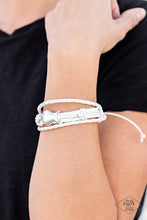 Load image into Gallery viewer, Lead Guitar White Leather Urban Bracelet Paparazzi Accessories