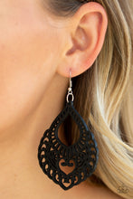 Load image into Gallery viewer, If You WOOD Be So Kind - Black Wood Earrings Paparazzi Accessories