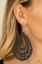 Load image into Gallery viewer, Zesty Zen Black Wooden Earring Paparazzi Accessories